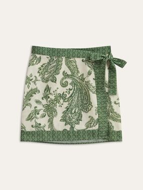 Commense Paisley Print Wrap Skirt